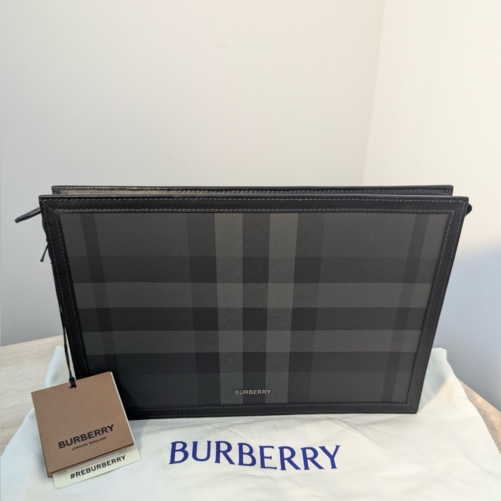 Burberry Black Checkered Pouch